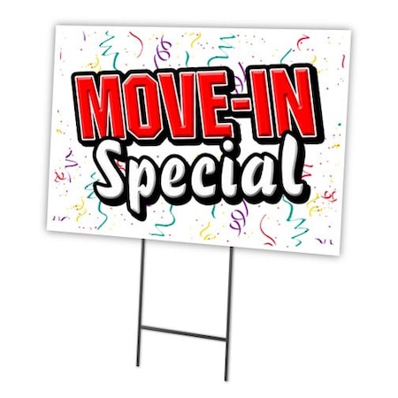 Move-in Special Yard Sign & Stake Outdoor Plastic Coroplast Window